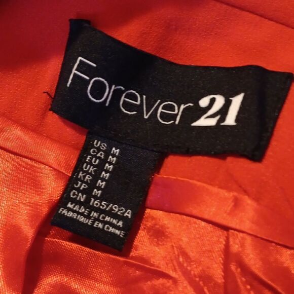 Forever 21 Neon Orange Blazer Y2K - Picture 6 of 8